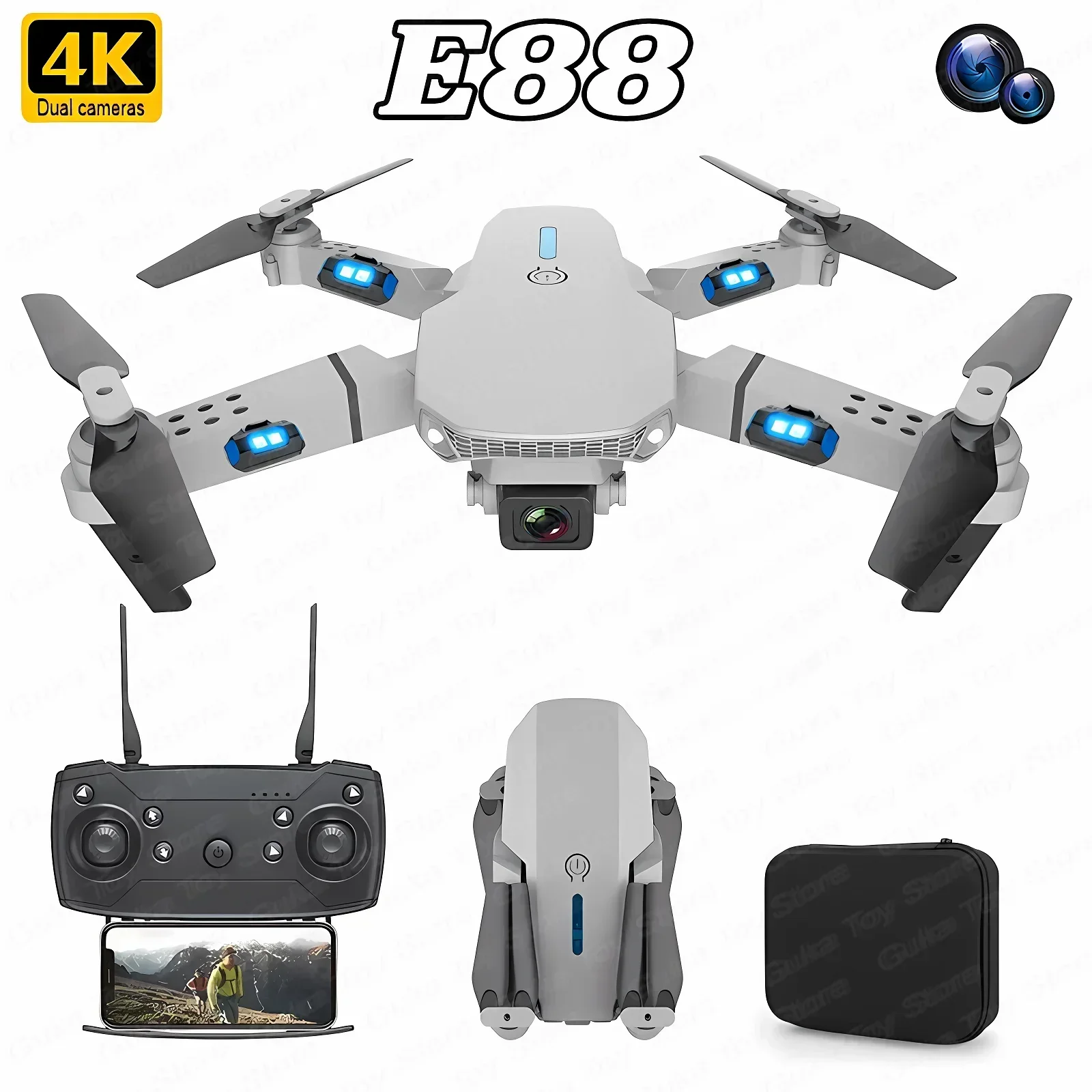 Drone Rc Foldable - E88 프로 와이파이 FPV 드론, 광각