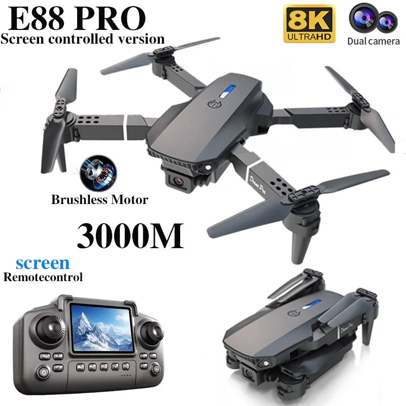 전문 E88 프로 드론 스크린 8K HD 카메라 WiF - Drone Ae Rc 리뷰 및 가격