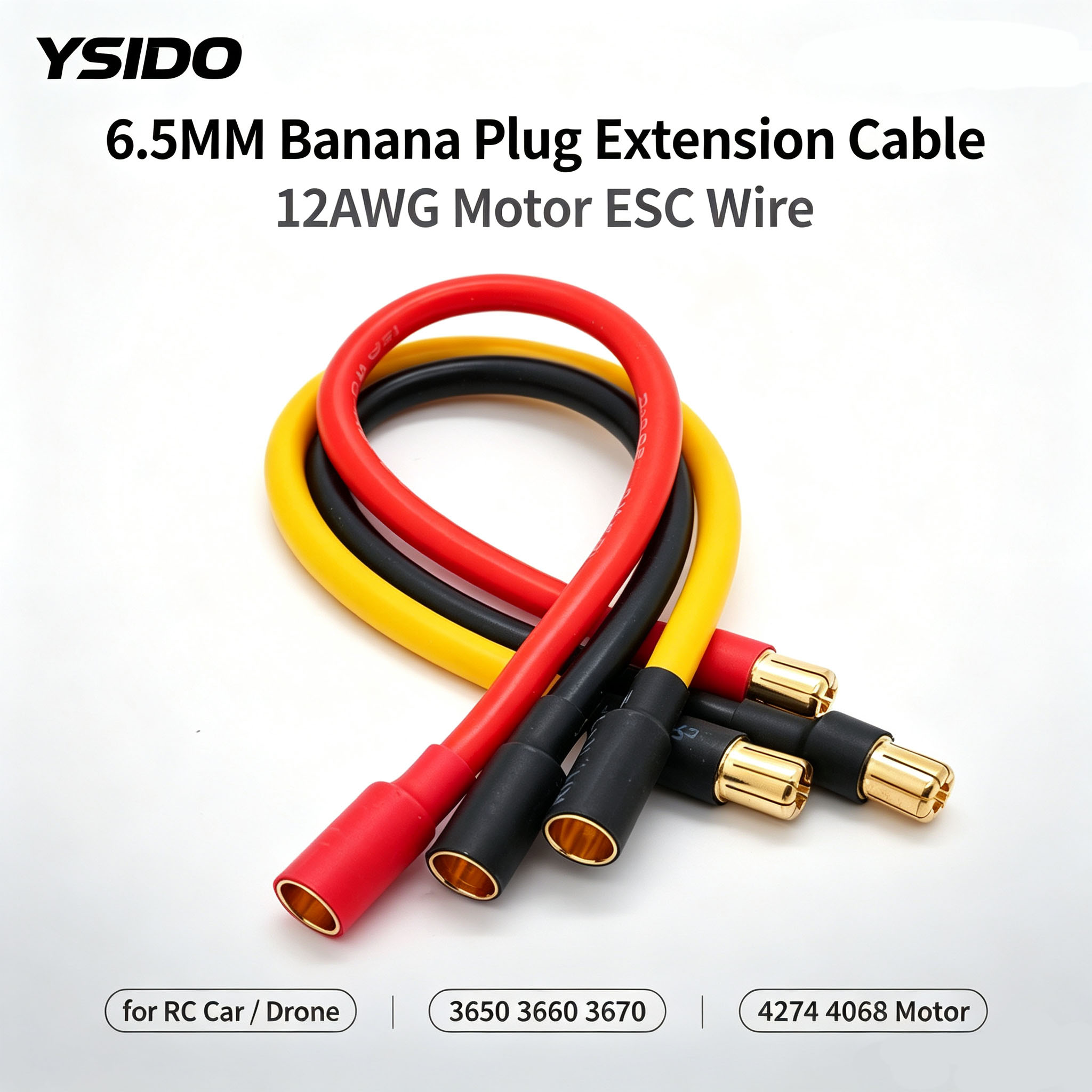 YSIDO 12AWG 6.5MM - 6.5MM 바나나  - Drone Motor Rc Car 리뷰 및 가격