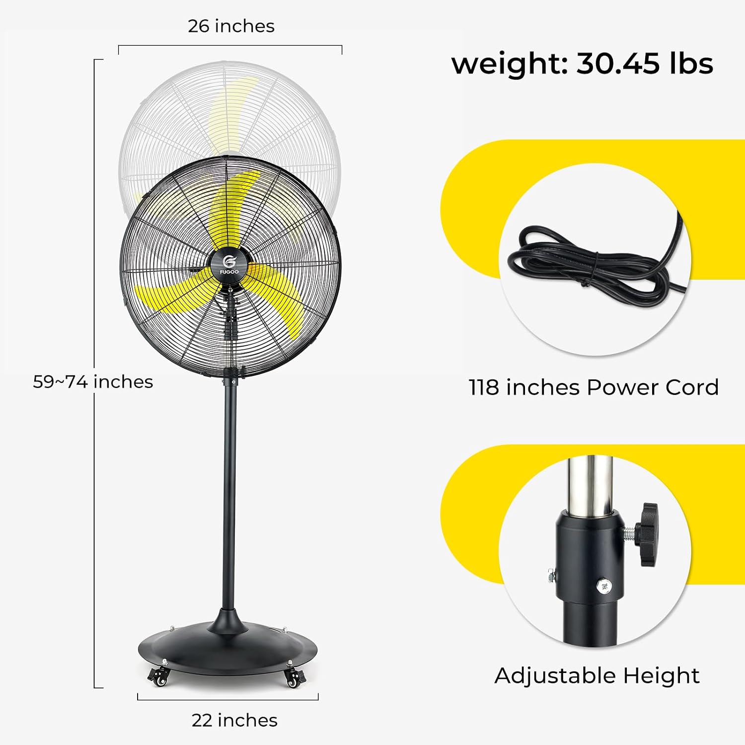 24인치 실외용 회전식 스탠드 선풍기, 완전 밀폐형 브 - Brushless Motor 리뷰 및 가격