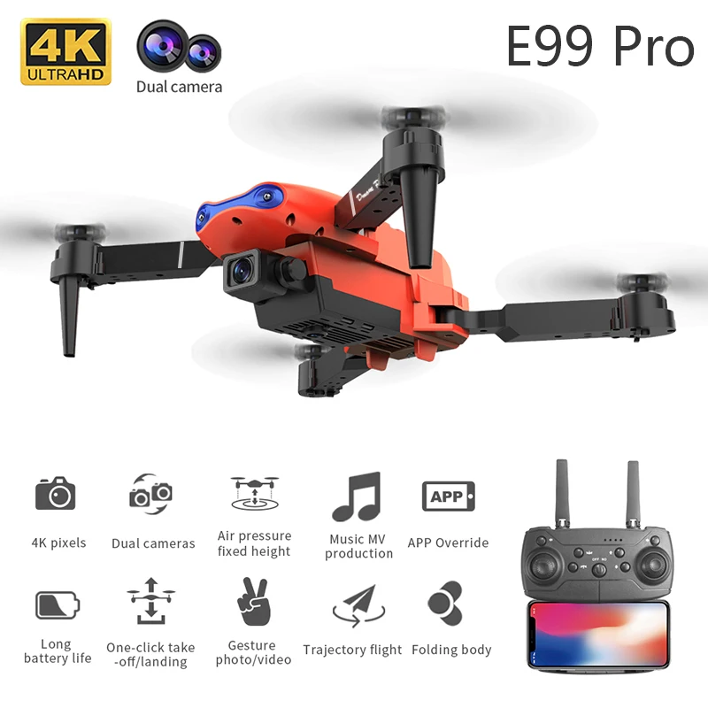 듀얼 HD 광각 카메라가 장착된 4K 5G WIFI F - Drone Rc E99 Pro 리뷰 및 가격